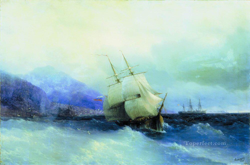 trebizond from the sea 1875 Romantic Ivan Aivazovsky Russian Oil Paintings